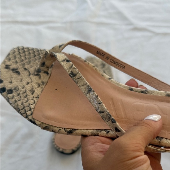 J. Crew Women's Beige and Black Snakeskin Sandals - Picture 4 of 5